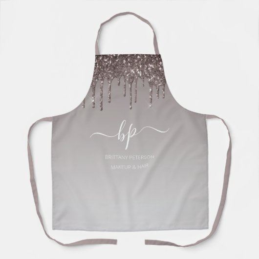 Roos Gold Glitter Business Personeel Uniform Monog Schort (Voorkant)