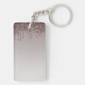 Roos Gold Glitter Business Personeel Uniform Monog Sleutelhanger (achterkant)