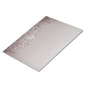 Roos Gold Glitter Business Personeelsmonogram Notitieblok (Schuin)