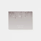 Roos Gold Glitter Business Personeelsmonogram Post-it® Notes (Voorkant)