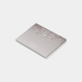 Roos Gold Glitter Business Personeelsmonogram Post-it® Notes (Schuin)