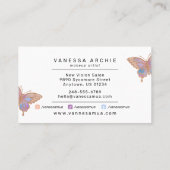 Roos Gold Glitter Butterfly Logo Visitekaartje (Achterkant)