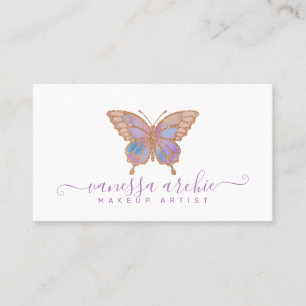 Roos Gold Glitter Butterfly Logo Visitekaartje