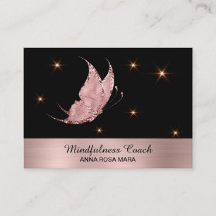 *~* Roos Gold Glitter Butterfly Mystical Magical Visitekaartje