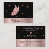 *~* Roos Gold Glitter Butterfly Mystical Magical Visitekaartje (Voorkant / Achterkant)