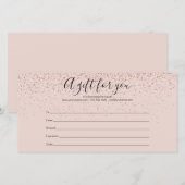 Roos Gold Glitter Cadeaubon (Voorkant / Achterkant)