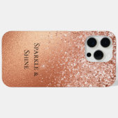 Roos Gold Glitter Case-Mate iPhone Case (Achterkant (horizontaal))