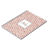 Roos Gold Glitter Chevron Pattern Monogram Notitieboek (Linkerzijde)