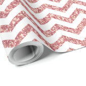 Roos Gold Glitter Chevron Wedding Wrapping Paper Cadeaupapier (Rol Hoek)