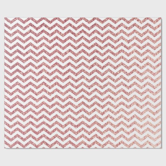 Roos Gold Glitter Chevron Wedding Wrapping Paper Cadeaupapier (Vlak)