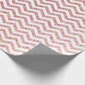 Roos Gold Glitter Chevron Wedding Wrapping Paper Cadeaupapier (Hoek)