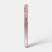 Roos Gold glitter chic script met monogram Samsung Galaxy Hoesje (Linkerkant)