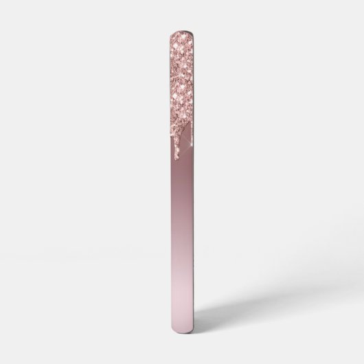 Roos Gold glitter chic script met monogram Samsung Galaxy Hoesje (Linkerkant)