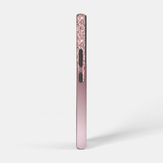 Roos Gold glitter chic script met monogram Samsung Galaxy Hoesje (Rechterkant)