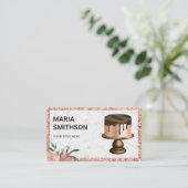 Roos Gold Glitter Chocolate Drivers Kookbakkerij Visitekaartje (Staand voorkant)