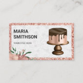 Roos Gold Glitter Chocolate Drivers Kookbakkerij Visitekaartje (Voorkant)