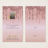 Roos Gold Glitter Clothing Price label met logo Visitekaartje (Voorkant /achterkant)