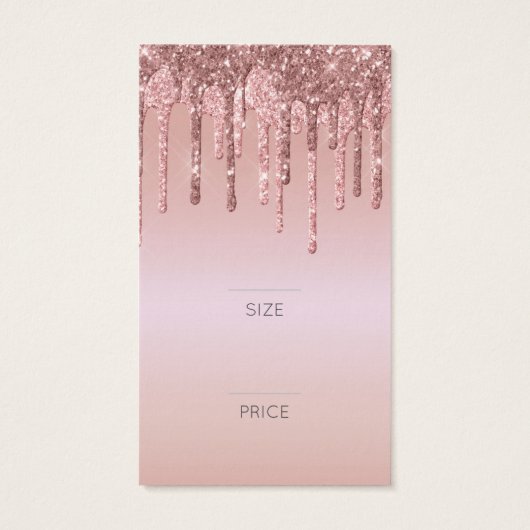 Roos Gold Glitter Clothing Price label met logo Visitekaartje (Achterkant)
