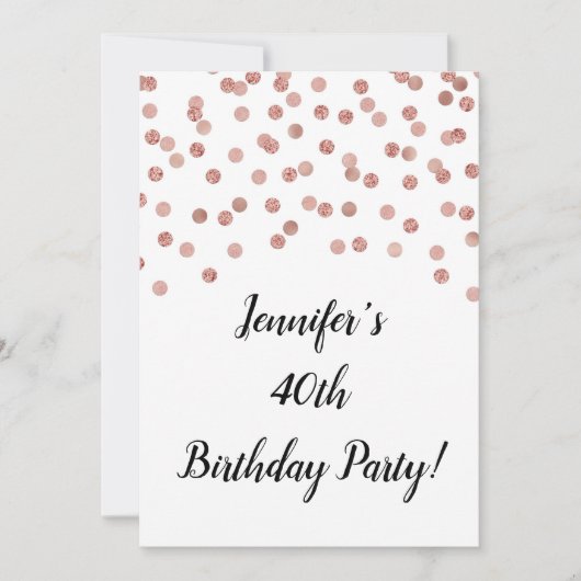 Roos Gold Glitter Confetti 40 en Fabulous Kaart (Voorkant)