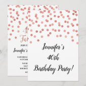 Roos Gold Glitter Confetti 40 en Fabulous Kaart (Voorkant / Achterkant)