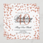 Roos Gold Glitter Confetti 40th Birthday White Kaart (Voorkant / Achterkant)