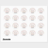 Roos Gold Glitter Confetti Afstuderen 2022 Ronde Sticker (Vel)