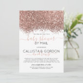 Roos Gold Glitter Confetti Baby shower per post Kaart (Staand voorkant)