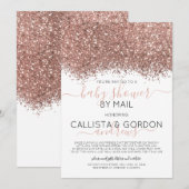 Roos Gold Glitter Confetti Baby shower per post Kaart (Voorkant / Achterkant)