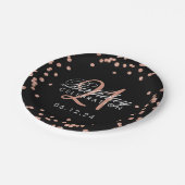 Roos Gold Glitter Confetti Black 21ste verjaardag Papieren Bordje (Gekanteld)