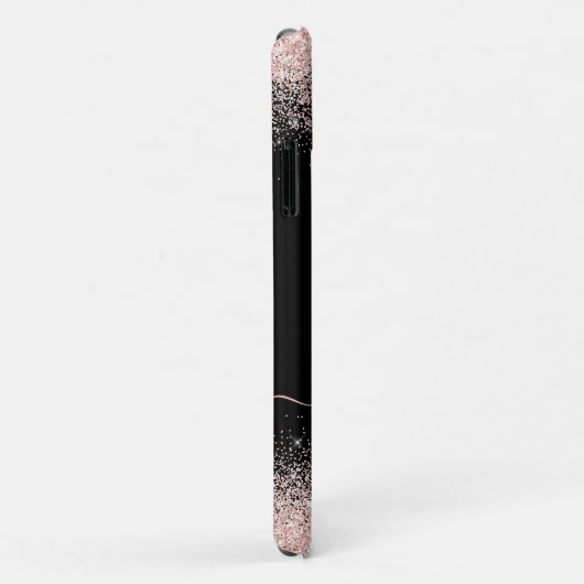 Roos Gold Glitter Confetti Black - Gepersonaliseer Case-Mate iPhone Case (Achterkant/rechts)