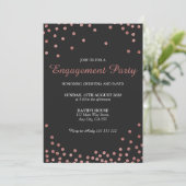 Roos Gold Glitter Confetti Engagement Party Kaart (Staand voorkant)