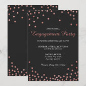 Roos Gold Glitter Confetti Engagement Party Kaart (Voorkant / Achterkant)