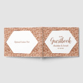Roos Gold Glitter Confetti Glam Weddenschap Gastenboek (Volledig)