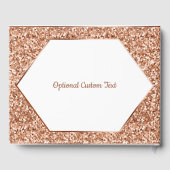 Roos Gold Glitter Confetti Glam Weddenschap Gastenboek (Achterkant)