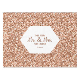 Roos Gold Glitter Confetti Glam Weddenschap Tafelkleed