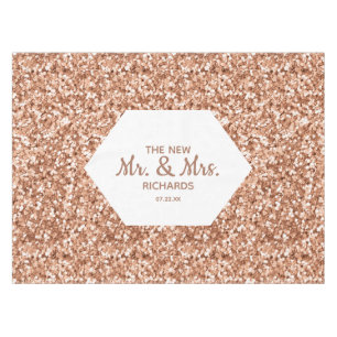Roos Gold Glitter Confetti Glam Weddenschap Tafelkleed