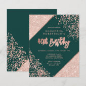 Roos gold glitter confetti green budget 40th (Voorkant / Achterkant)