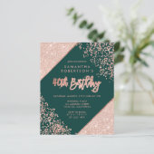 Roos gold glitter confetti green budget 40th (Staand voorkant)