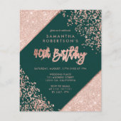 Roos gold glitter confetti green budget 40th (Voorkant)