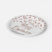 Roos Gold Glitter Confetti Mis 15 Quinceanera Papieren Bordje (Gekanteld)