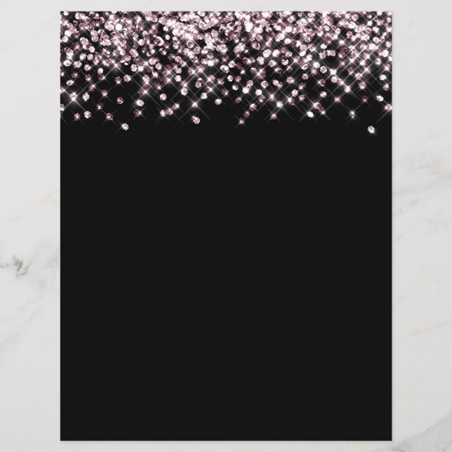 Roos Gold Glitter Confetti Scrapbook Paper (Voorkant)