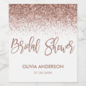 Roos Gold Glitter Confetti Sparkle Vrijgezellenfee Wijn Etiket (Enkel label)