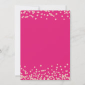 Roos Gold Glitter Confetti Sweet 16 Hot Pink Kaart (Achterkant)