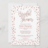 Roos Gold Glitter Confetti Vrijgezellenfeest Invit Kaart (Voorkant)