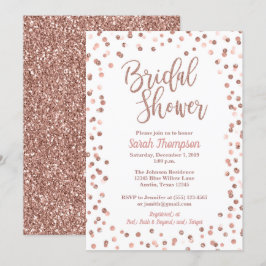 Roos Gold Glitter Confetti Vrijgezellenfeest Invit Kaart