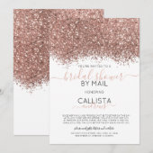 Roos Gold Glitter Confetti Vrijgezellenfeest per p Kaart (Voorkant / Achterkant)