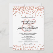 Roos Gold Glitter Confetti White Elegant Wedding Kaart (Voorkant)