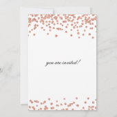 Roos Gold Glitter Confetti White Elegant Wedding Kaart (Achterkant)