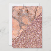 Roos Gold Glitter Coral Pink Marble Muslim Weddens Kaart (Achterkant)