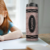 Roos Gold Glitter Crayon Aangepaste Drink Tumbler Thermosbeker